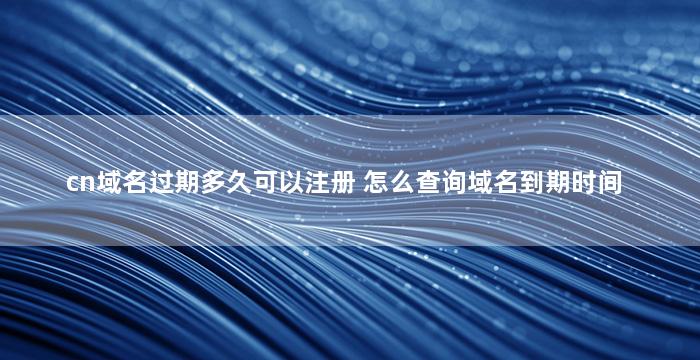cn域名过期多久可以注册 怎么查询域名到期时间